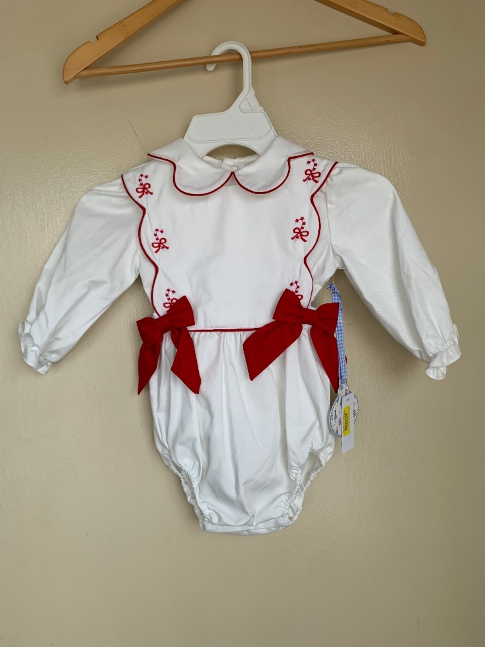 Edgehill Collection Broke Brooke Baby Girl Claire Candy Cane Bubble Romper 18m